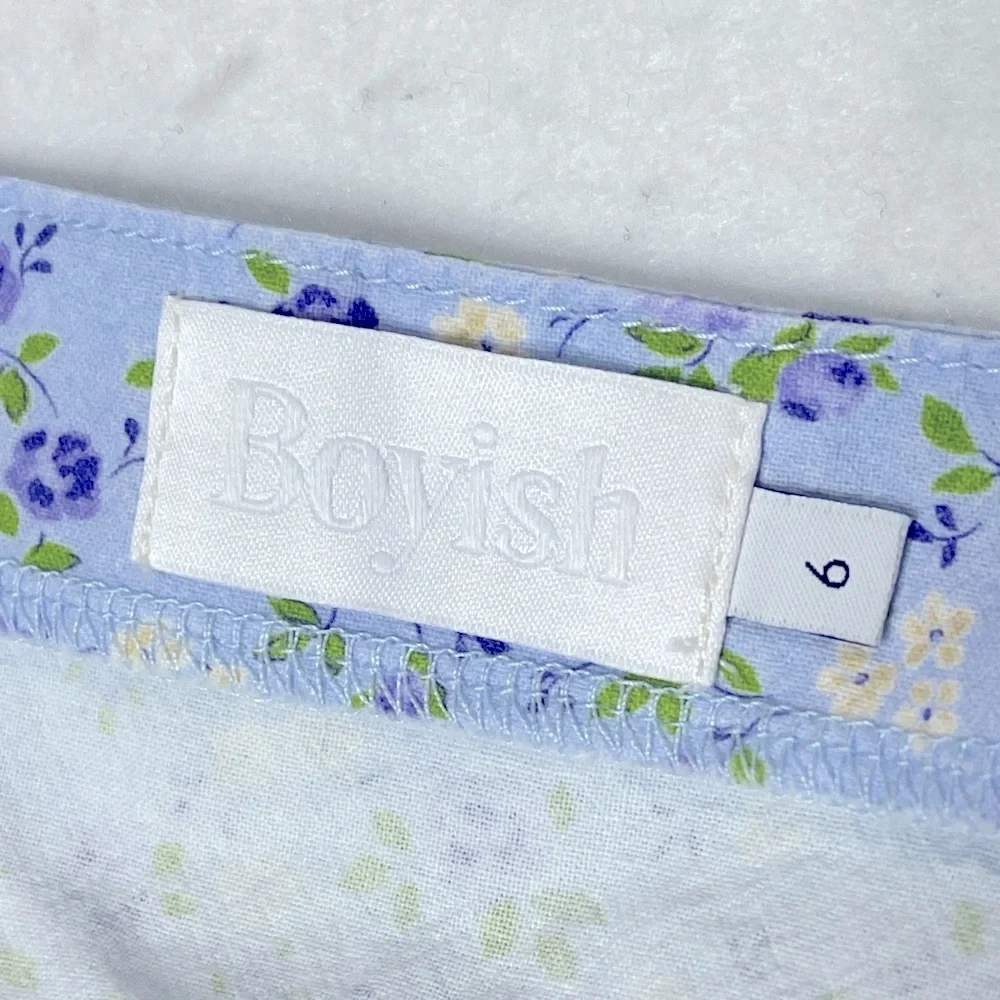 Boyish The Dusty Puff-Sleeve Mini Dress Forget Me Not Floral Size 6 Revolve - Picture 5 of 10